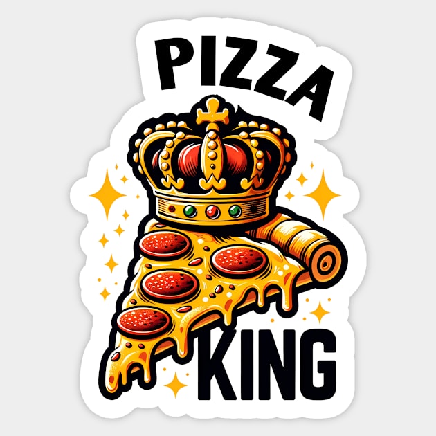 Funny Pizza King Sticker by logiamerch